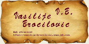 Vasilije Broćilović vizit kartica